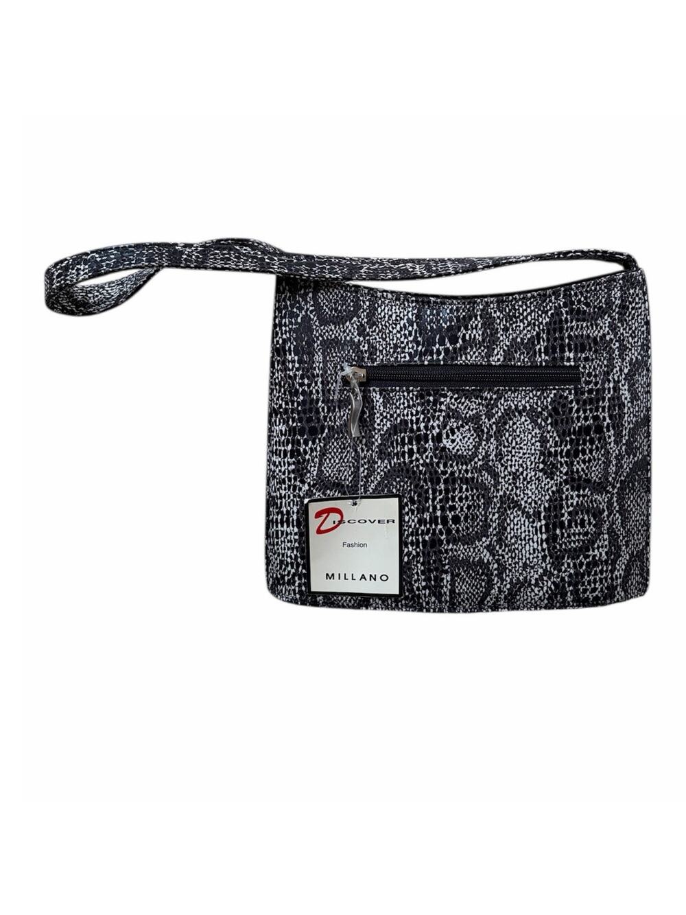 Discover Fashion Millano Snake Skin Python Print Handbag Shoulder Purse NWT